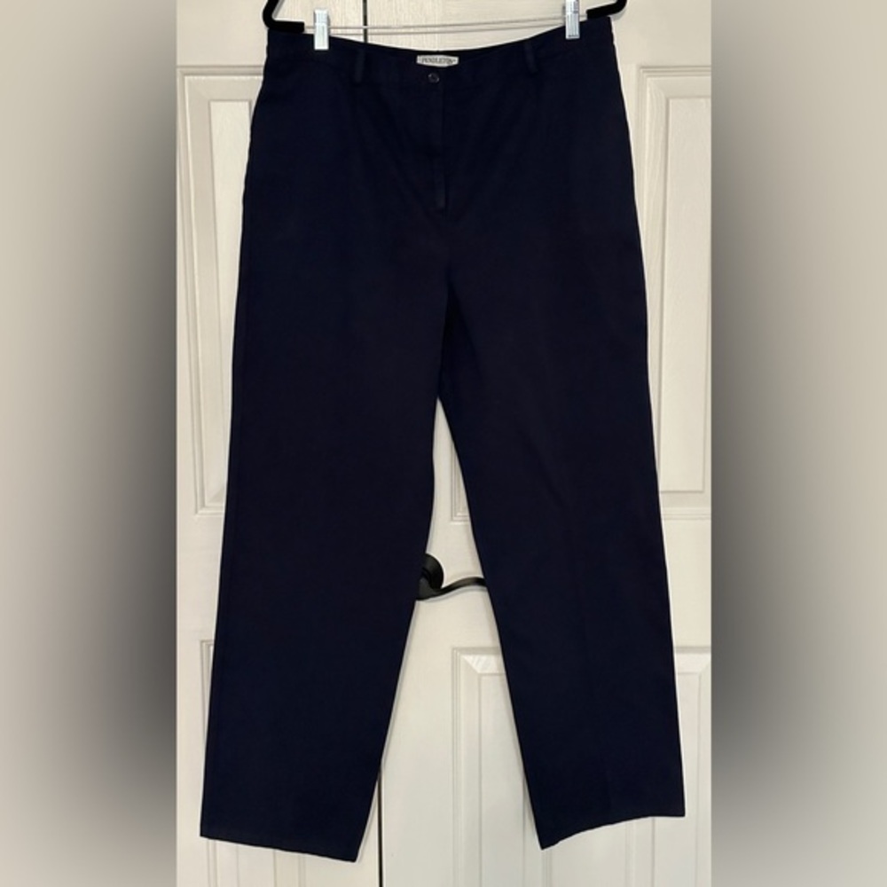 Pendleton Navy Blue Cotton Pants Size 16 New With Tags